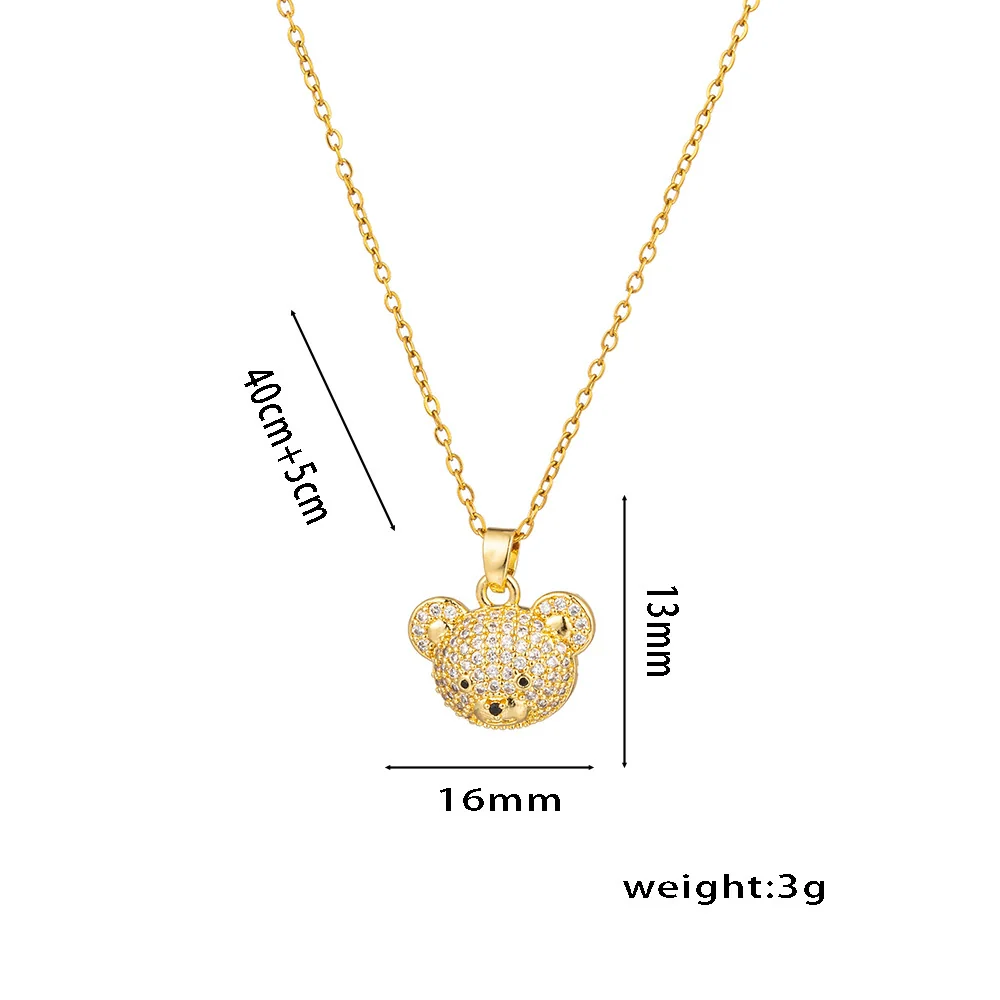 Wholesale Women's Titanium Steel Bear Wave Pattern Ochain Necklace With Electroplating Treatment - Image 3