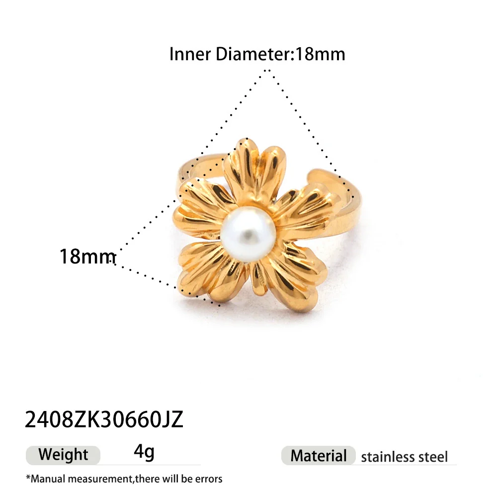 Wholesale Women's Titanium Steel Cartoon Character Electroplated Open Ring - Image 6