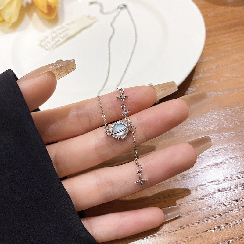 Wholesale Women's Titanium Steel Clavicle Chain With Mixed Gem Inlay Heart Bow Geometric Animal Zodiac Patterns Electroplating Design - Image 11