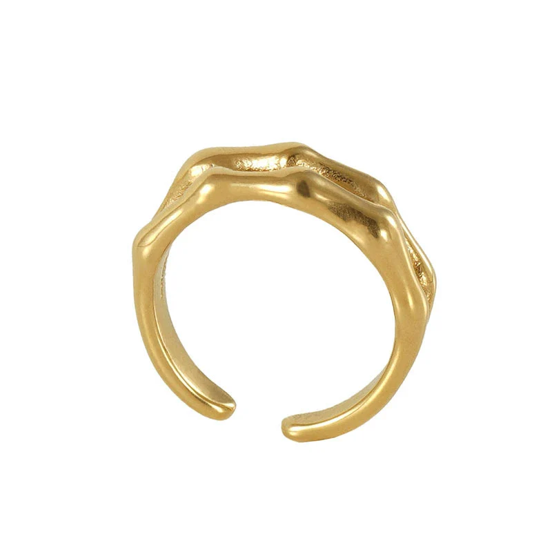 Wholesale Women's 316L Stainless Steel Double Layer Slub Open Ring With Animal Zodiac Pattern And Electroplating Treatment - Image 5