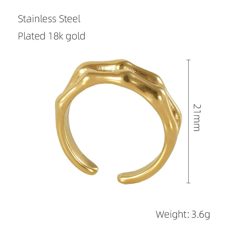 Wholesale Women's 316L Stainless Steel Double Layer Slub Open Ring With Animal Zodiac Pattern And Electroplating Treatment - Image 6