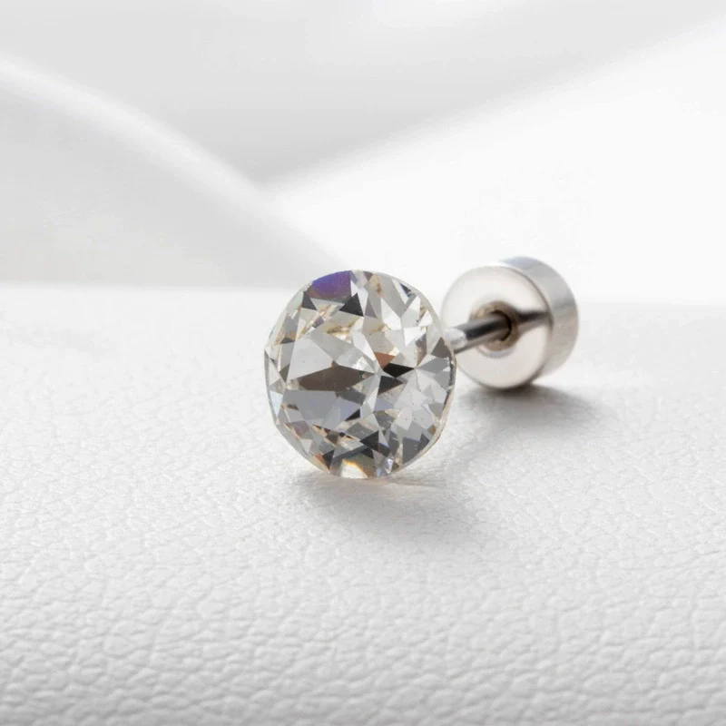 Wholesale Women's Titanium Steel Geometric Style Ear Nails Set With Diamonds - Image 4
