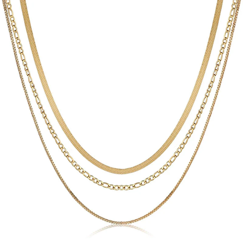 Wholesale Women's Titanium Steel Goldplated Geometric Figaro Clavicle Chain - Image 5