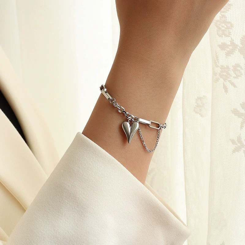 Wholesale Women's 316L Stainless Steel Heart Shape Jewelry With Love Water Drops Bell Pattern And Electroplating - Image 5