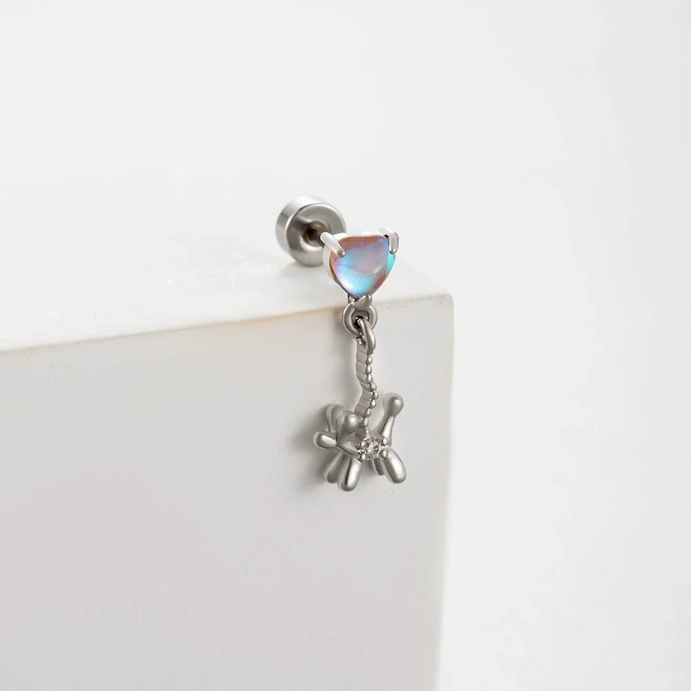 Wholesale Women's Titanium Steel Love Cross Water Drop Zircon Earrings - Image 7