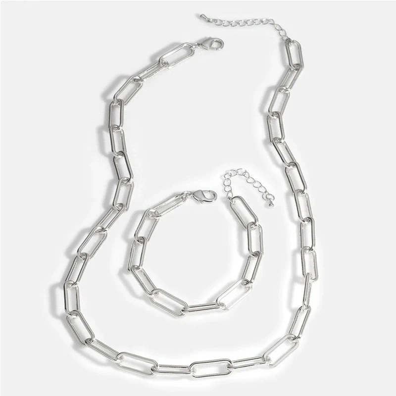 Wholesale Women's Titanium Steel Snake Bone Chain Hip Hop Cuban Necklace With Geometric Design And Gold Inlaid