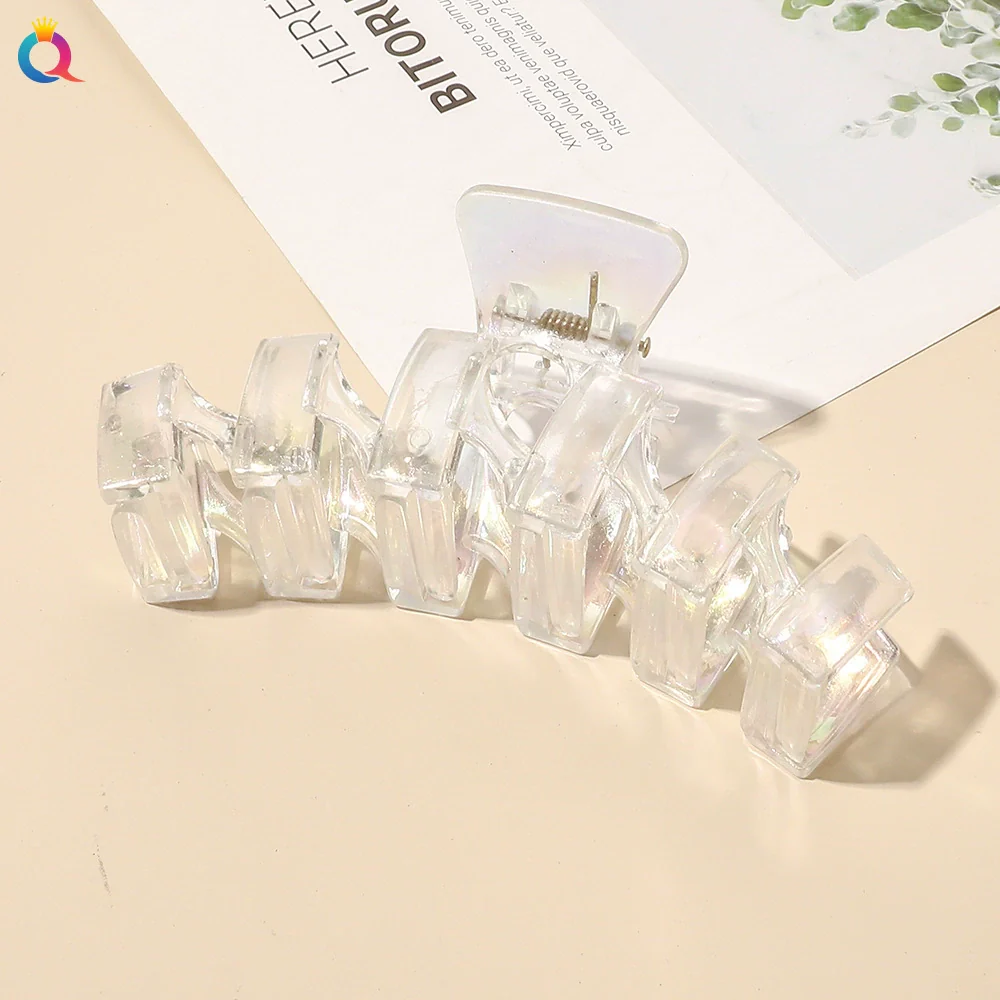 Wholesale Women's Transparent Electroplated Hair Grab Twist Cross Hairpin Hair Accessories - Image 17