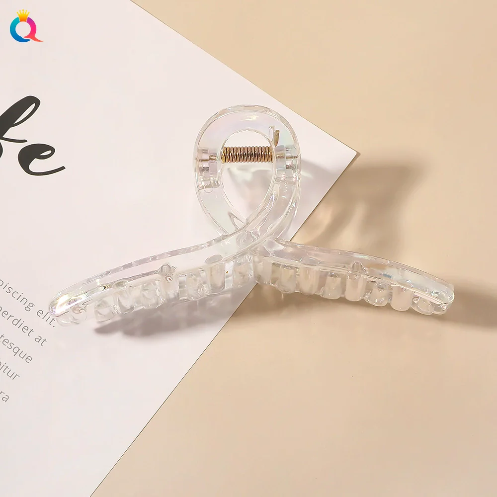 Wholesale Women's Transparent Electroplated Hair Grab Twist Cross Hairpin Hair Accessories - Image 5