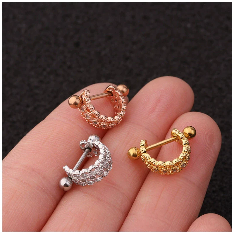 Wholesale Women's Ushaped Stainless Steel Zirconinlaid Ear Clip Jewelry - Image 5