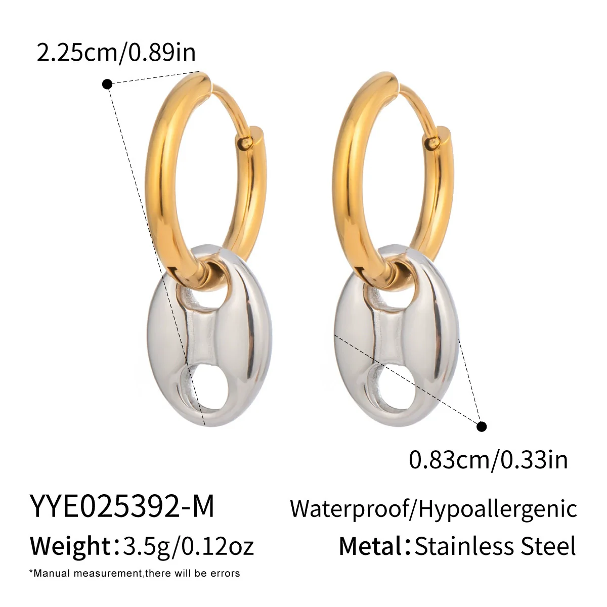 Wholesale Women's Versatile Electroplated Stainless Steel Heart Shape Hollow Earrings - Image 8