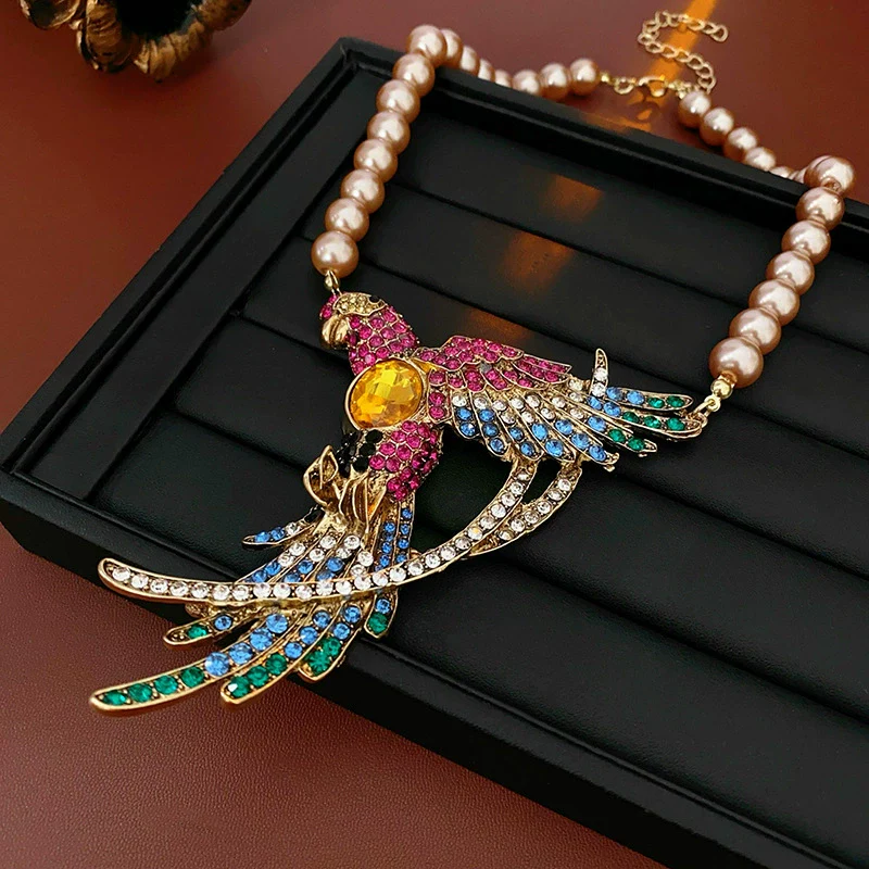 Wholesale Women's Vintage Alloy Geometric Drop Necklace With Electroplating And String Of Pearls Chain - Image 10
