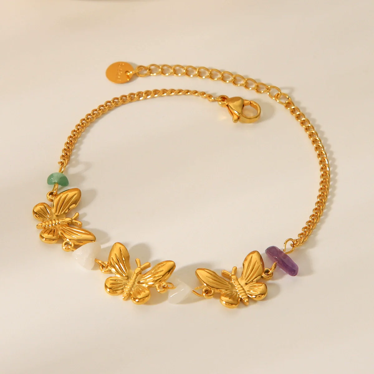 Wholesale Women's Vintage Elegant Geometric Butterfly Stainless Steel Electroplated Bracelet - Image 2