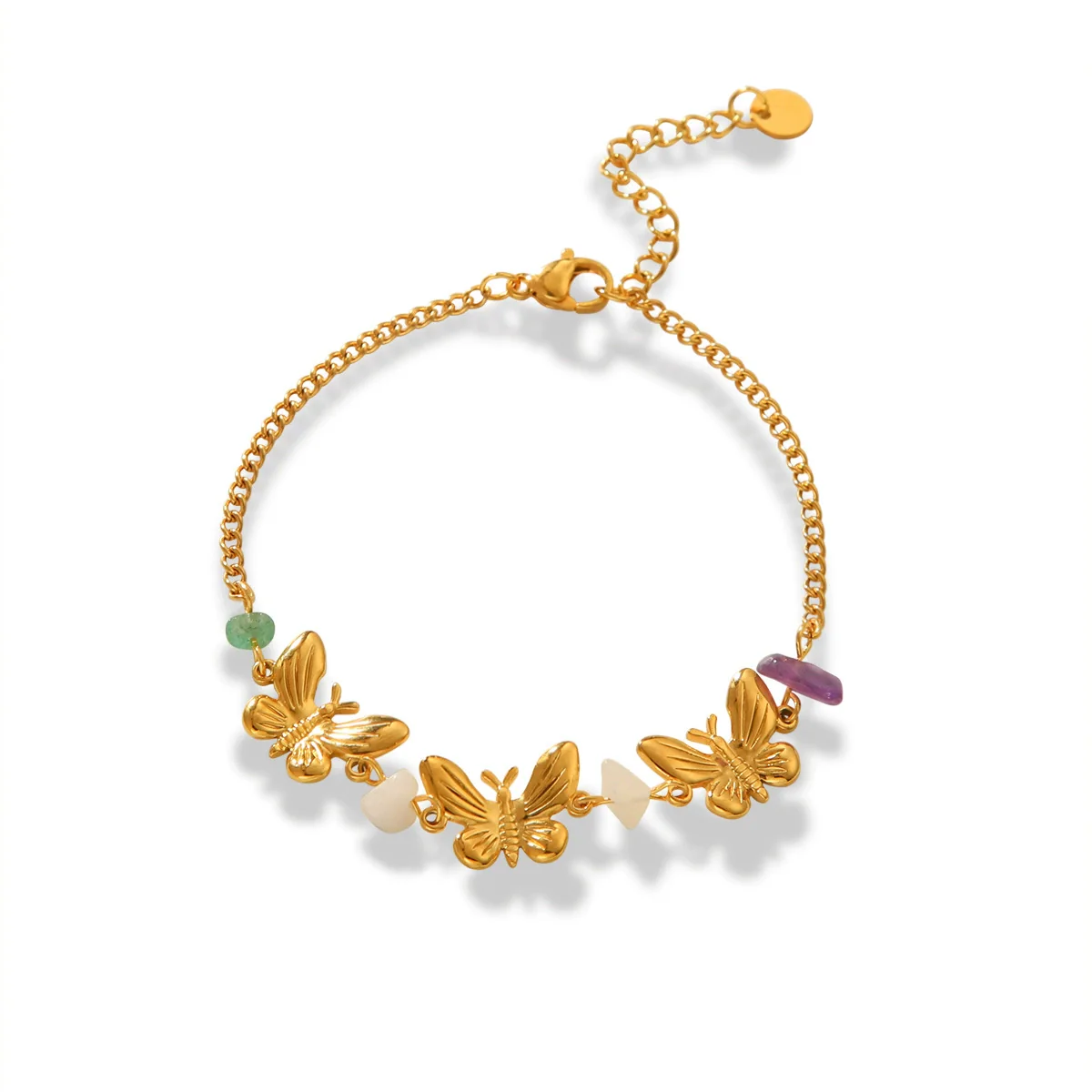 Wholesale Women's Vintage Elegant Geometric Butterfly Stainless Steel Electroplated Bracelet - Image 5