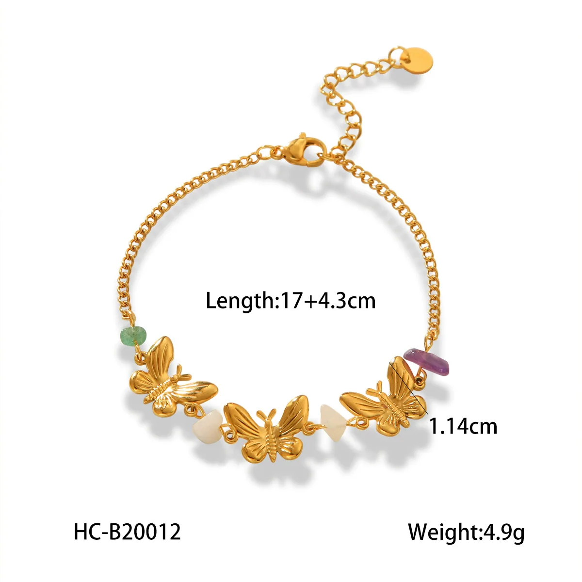 Wholesale Women's Vintage Elegant Geometric Butterfly Stainless Steel Electroplated Bracelet - Image 6