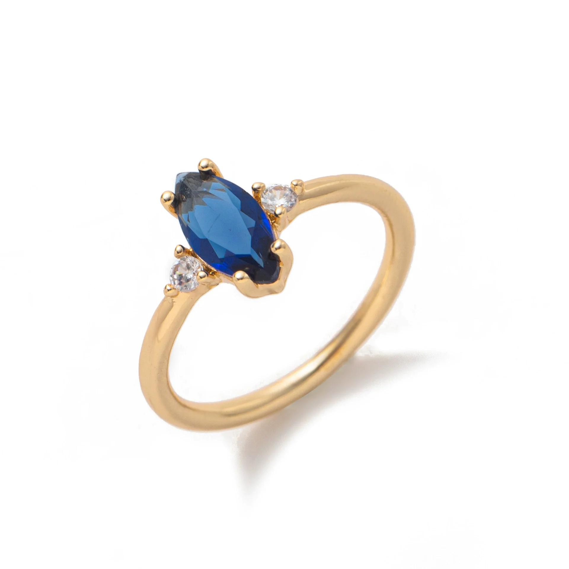 Wholesale Women's Vintage Geometric Copper December Birthstone Ring With 18K Real Gold Vacuum Electroplating - Image 14