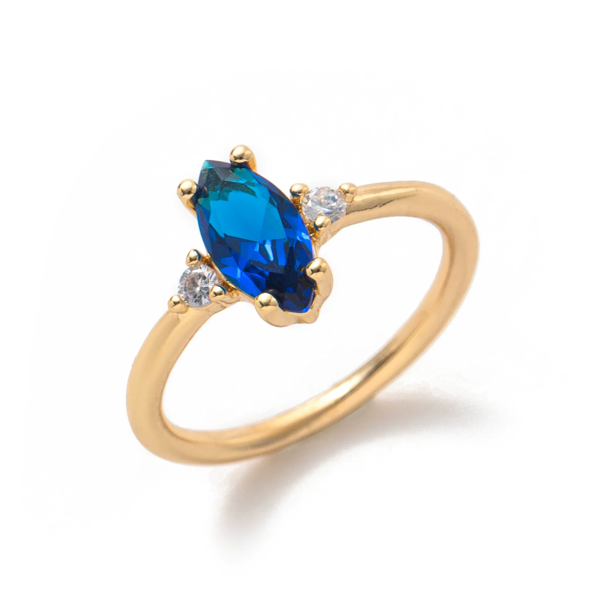 Wholesale Women's Vintage Geometric Copper December Birthstone Ring With 18K Real Gold Vacuum Electroplating - Image 17