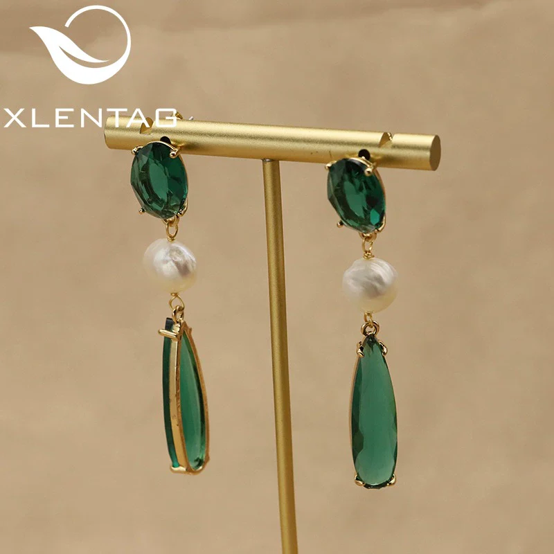 Wholesale Women's Vintage Geometric Natural Pearl Water Drop Pendant Earrings With Electroplating - Image 6