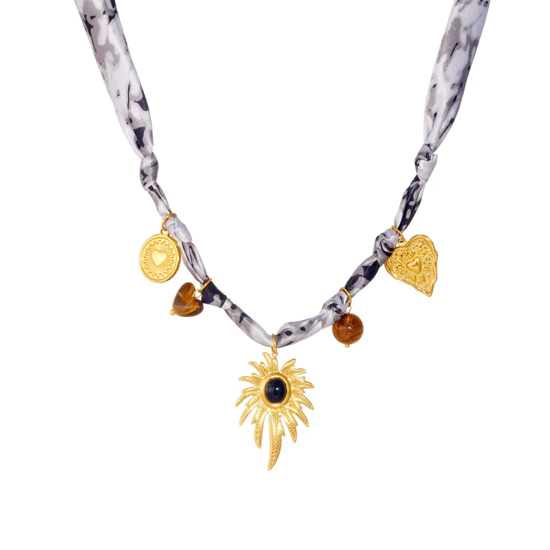 Wholesale Women's Vintage Plants And Flowers Pattern Stainless Steel Electroplated Leaf Heart Necklace And Bracelet Set - Image 5