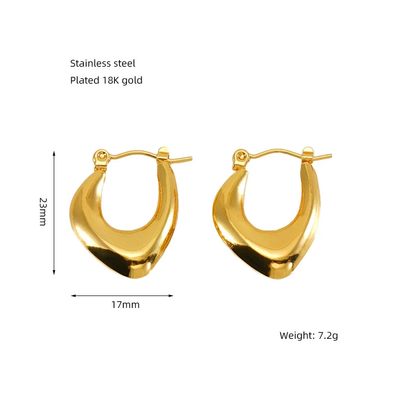 Wholesale Women's Vintage 316L Stainless Steel 18K Gold Plated Hollow Heart Earrings - Image 10