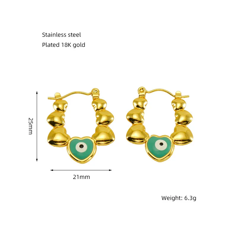 Wholesale Women's Vintage 316L Stainless Steel 18K Gold Plated Hollow Heart Earrings - Image 13