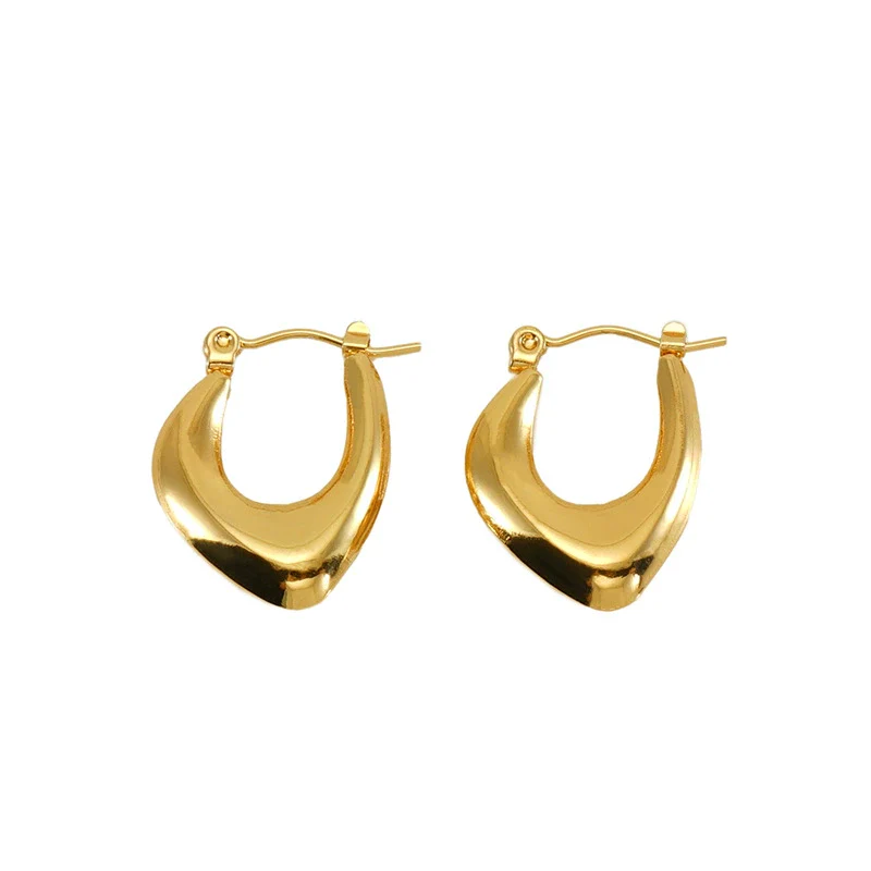 Wholesale Women's Vintage 316L Stainless Steel 18K Gold Plated Hollow Heart Earrings - Image 5