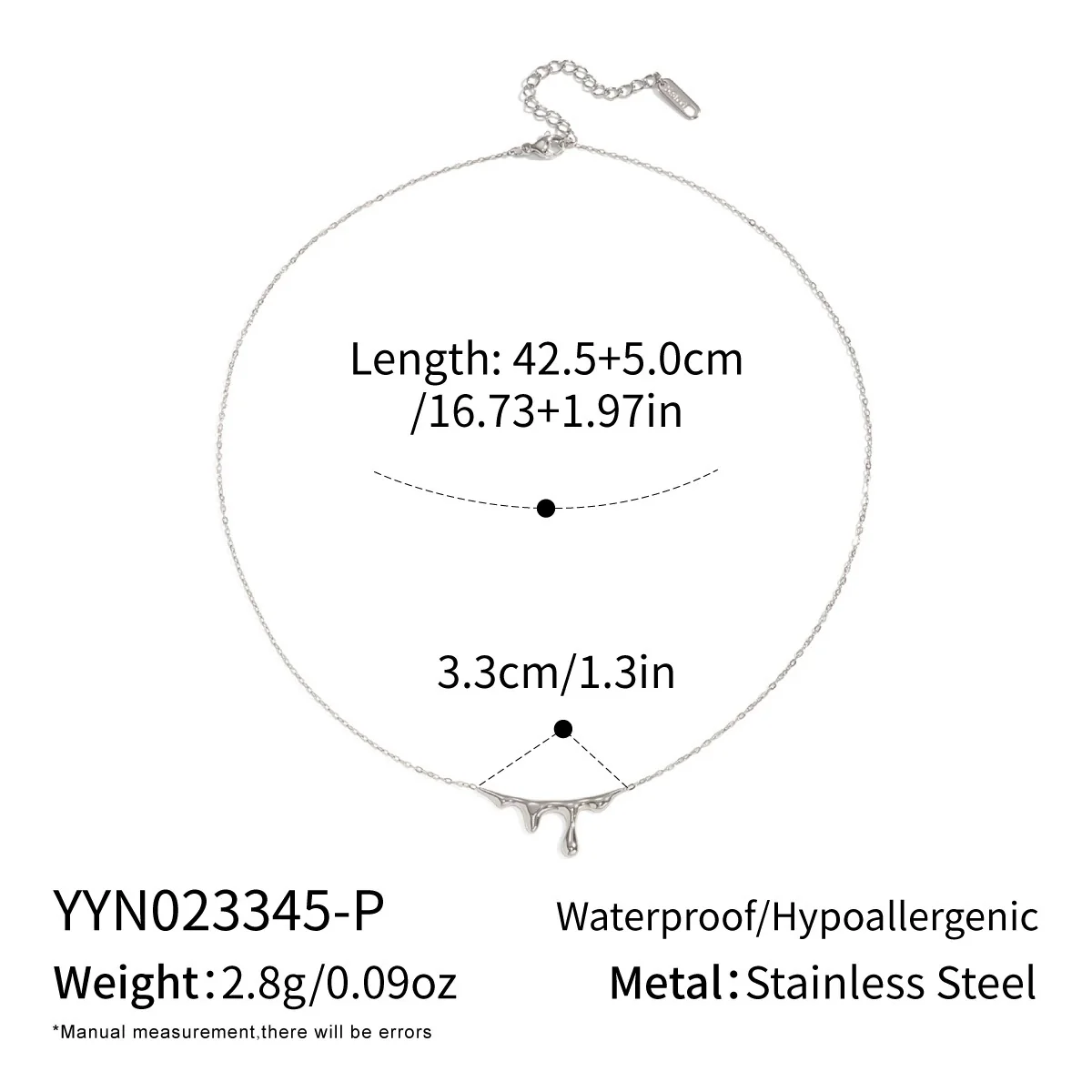 Wholesale Women's Waterdrop Irregular Pendant Necklace With 18K Real Gold Pvd Vacuum Plating In Casual Style - Image 7