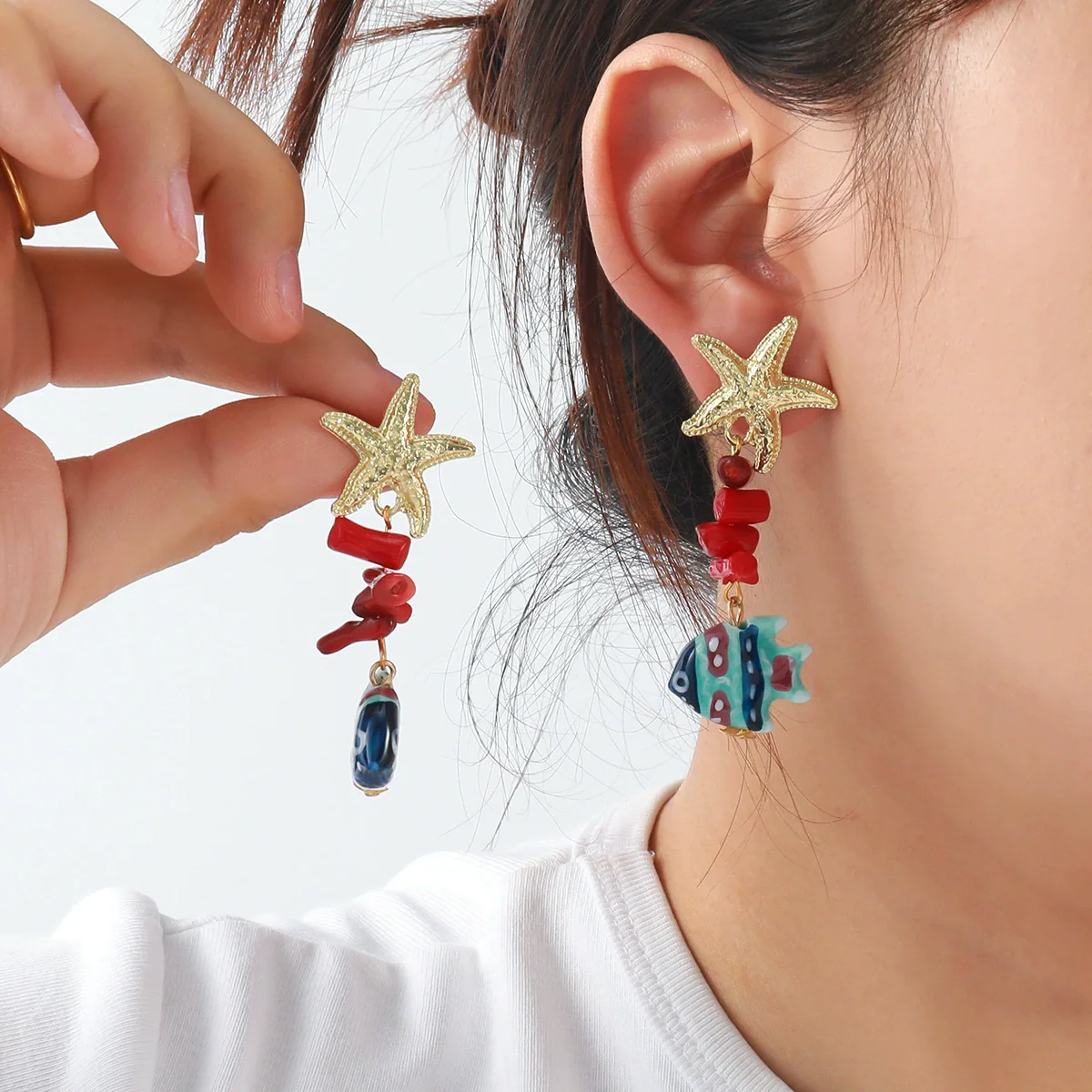 Wholesale Women's Zinc Alloy Animal Zodiac Style Electroplated Earrings