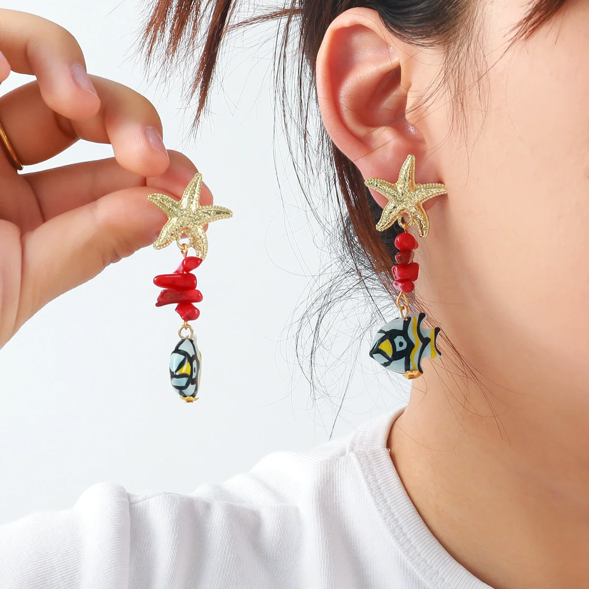 Wholesale Women's Zinc Alloy Animal Zodiac Style Electroplated Earrings - Image 2
