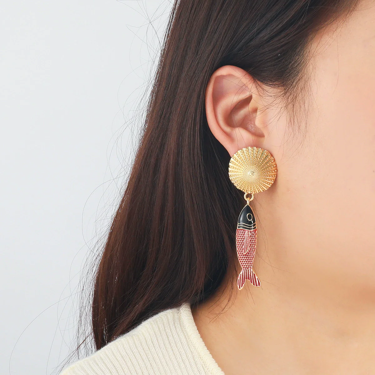 Wholesale Women's Zinc Alloy Animal Zodiac Style Electroplated Pendant Earrings