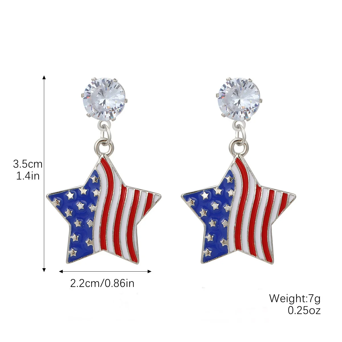 Wholesale Women's Zinc Alloy Earrings With Love Heart Star And Geometric Patterns Electroplated - Image 3