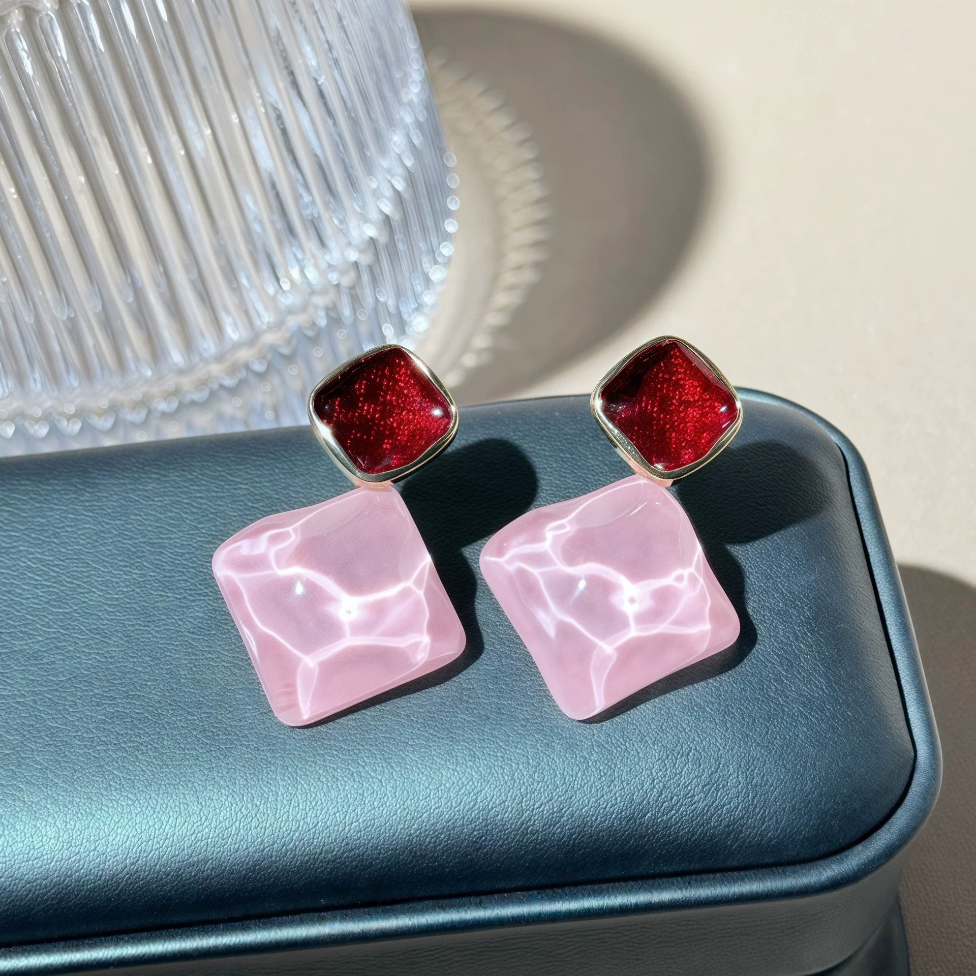 Wholesale Women's Zinc Alloy Geometric Little Fresh Rhombus Electroplated Earrings - Image 6