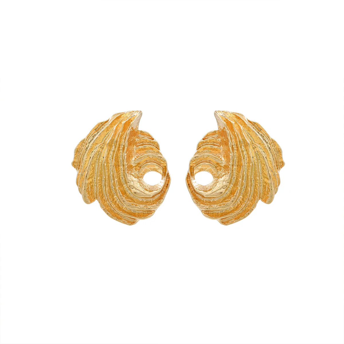 Wholesale Women's Zinc Alloy Geometric Screwshaped Wings Hollowout Electroplated Earrings - Image 4