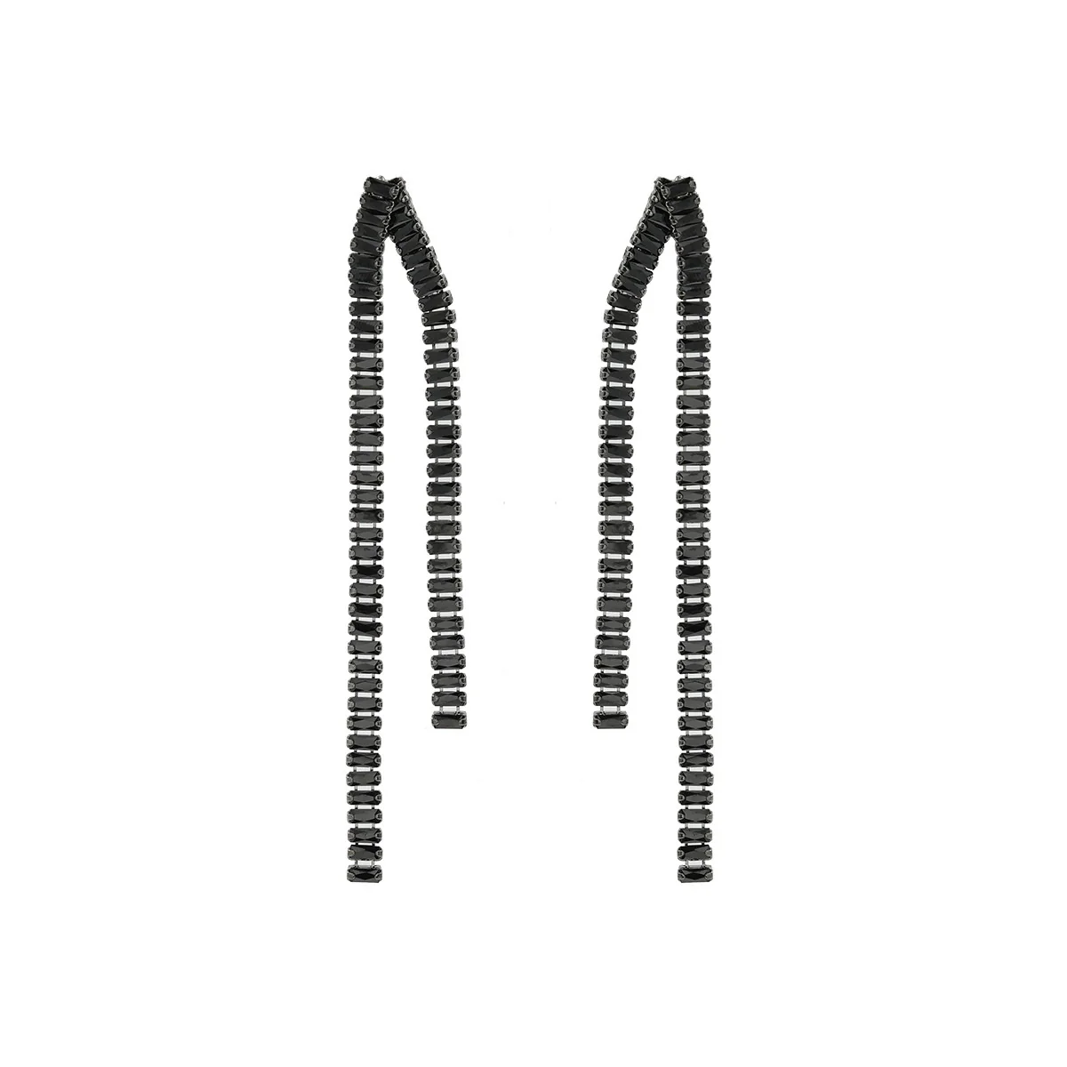 Wholesale Women's Zinc Alloy Geometric Tassel Chain Earrings Set With Diamonds Light Luxury Style - Image 5