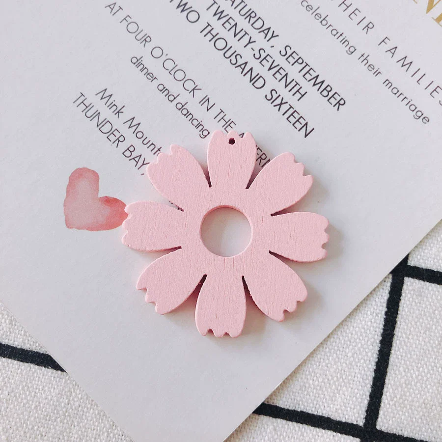 Wholesale Wood Candy Color Flower Earrings Jewelry Accessories - Image 10