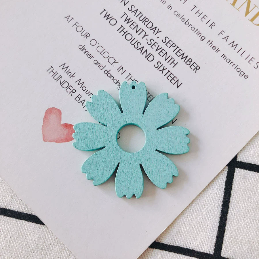 Wholesale Wood Candy Color Flower Earrings Jewelry Accessories - Image 11