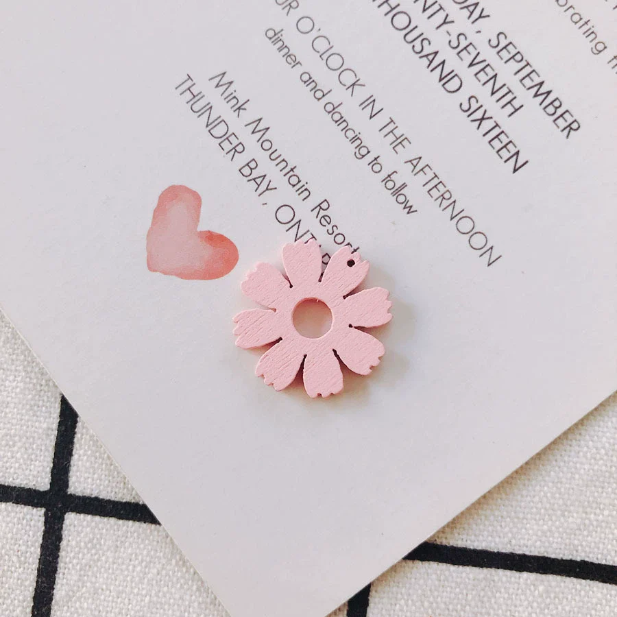 Wholesale Wood Candy Color Flower Earrings Jewelry Accessories - Image 17