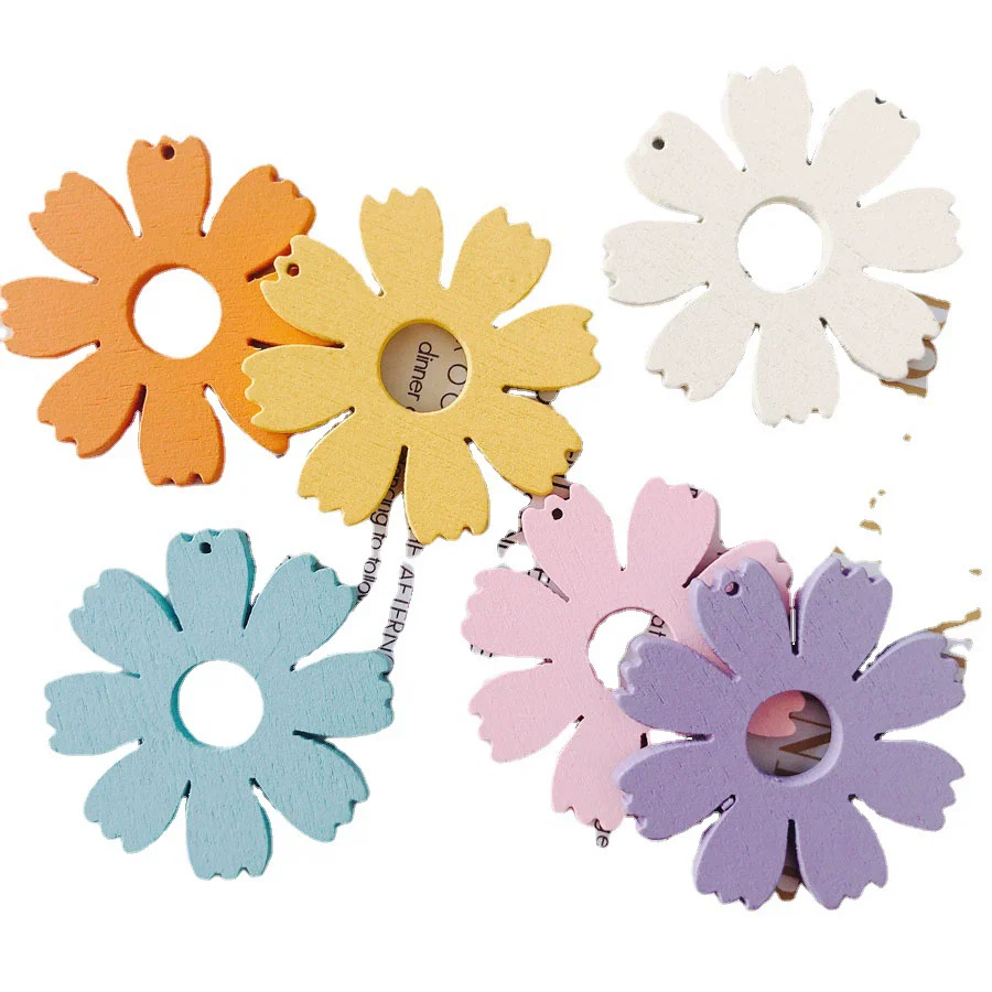 Wholesale Wood Candy Color Flower Earrings Jewelry Accessories - Image 5