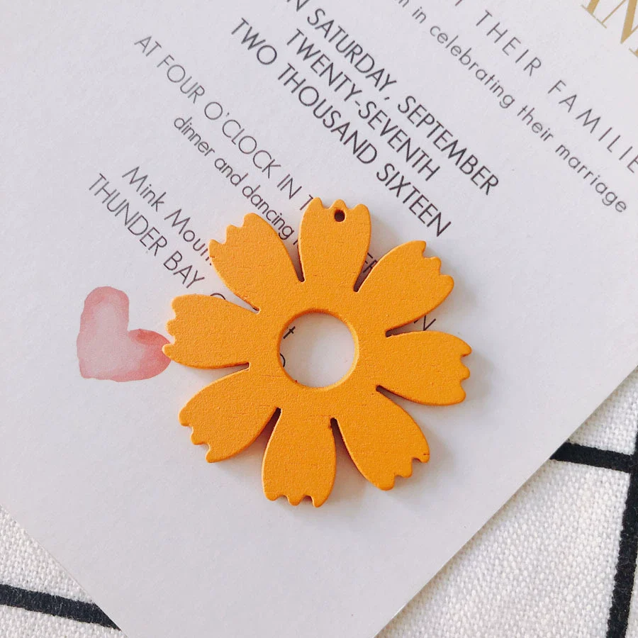Wholesale Wood Candy Color Flower Earrings Jewelry Accessories - Image 6
