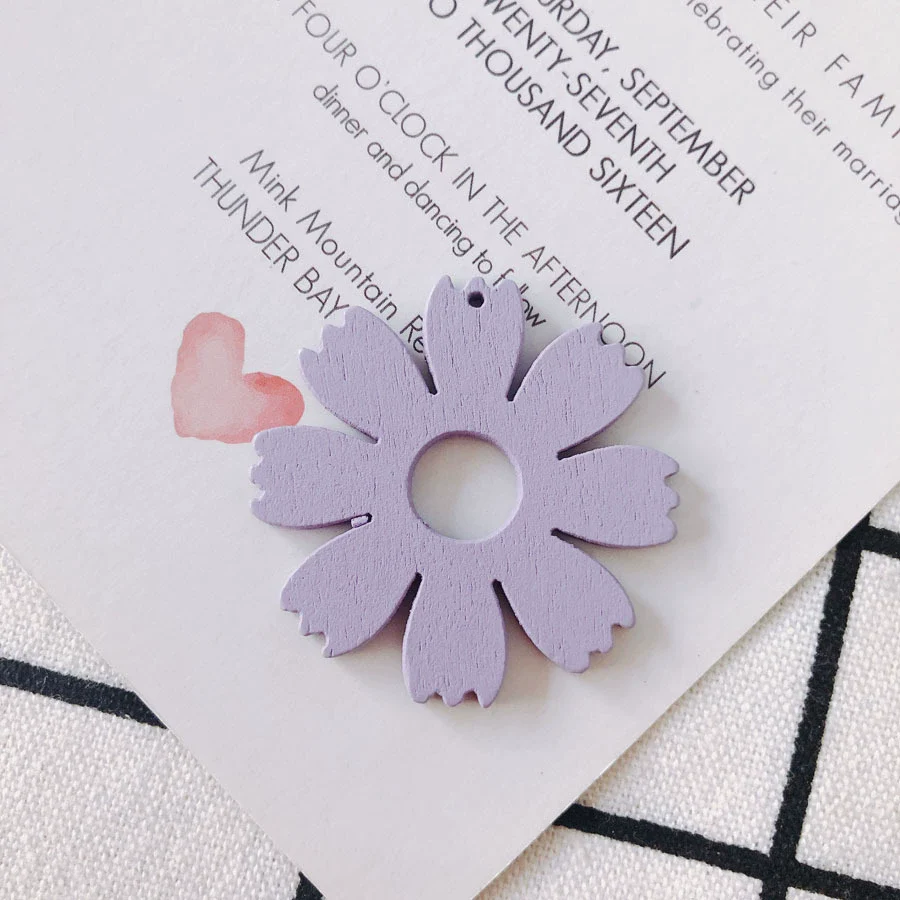 Wholesale Wood Candy Color Flower Earrings Jewelry Accessories - Image 7