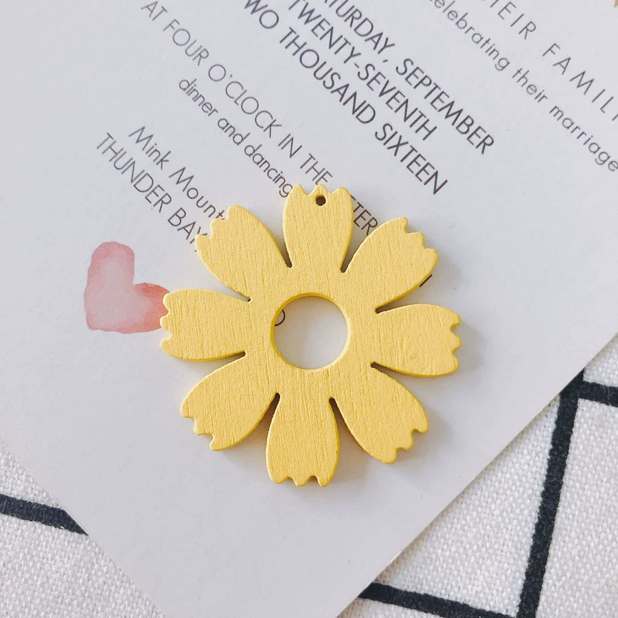 Wholesale Wood Candy Color Flower Earrings Jewelry Accessories - Image 9