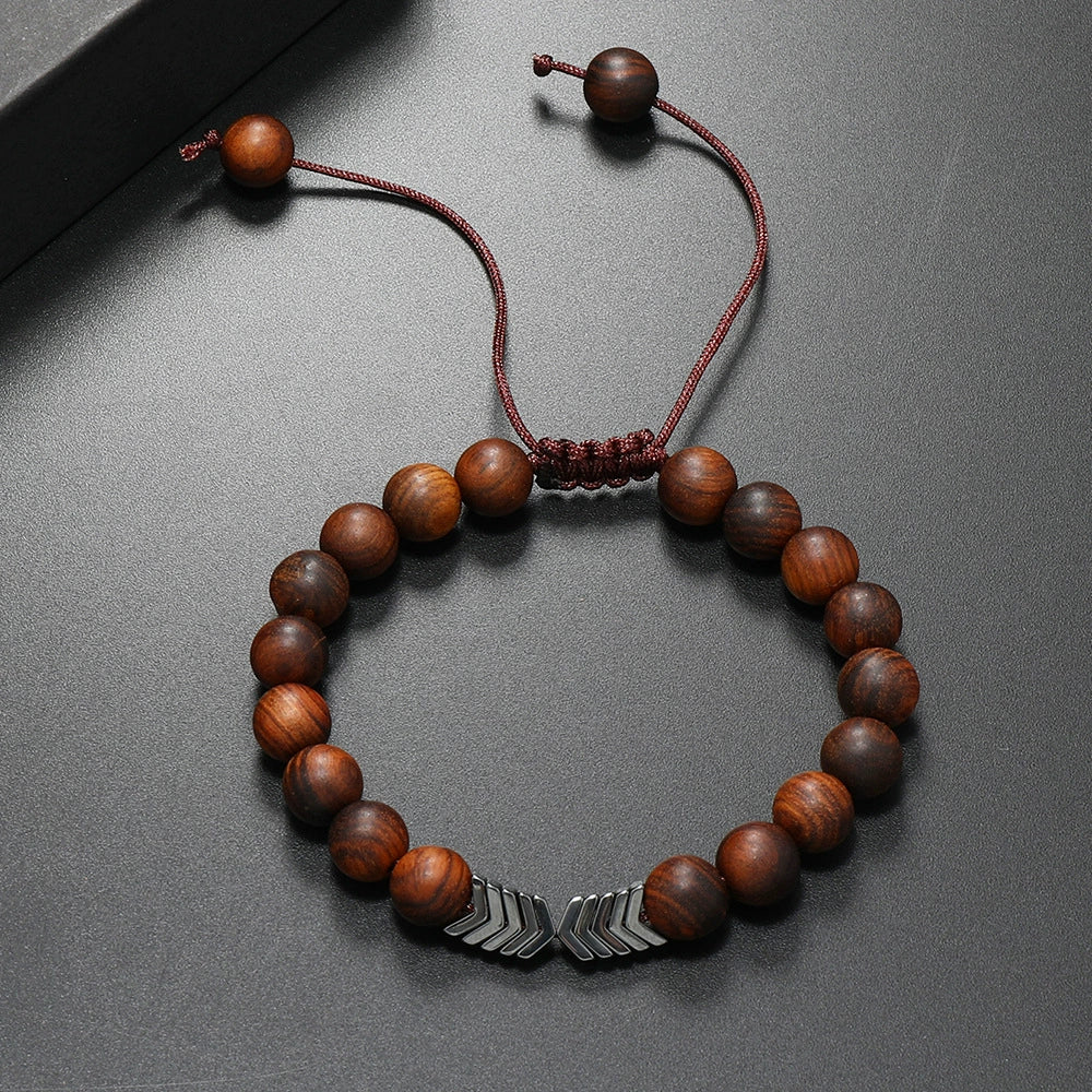 Wholesale Wooden Beaded Bracelet Geometric Style Pure Handmade Unisex - Image 8