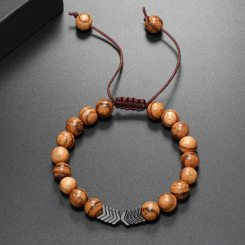 Wholesale Wooden Beaded Bracelet Geometric Style Pure Handmade Unisex - Image 9