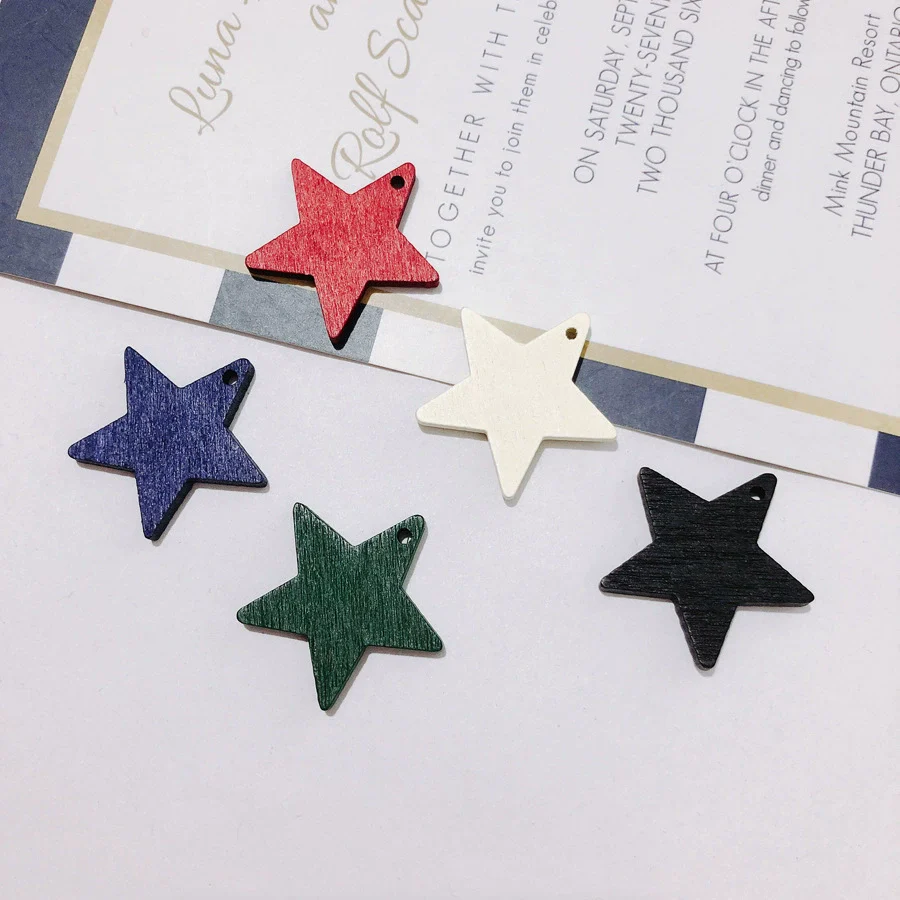 Wholesale Wooden Fivepointed Star Earrings Jewelry Accessories Handmade - Image 4
