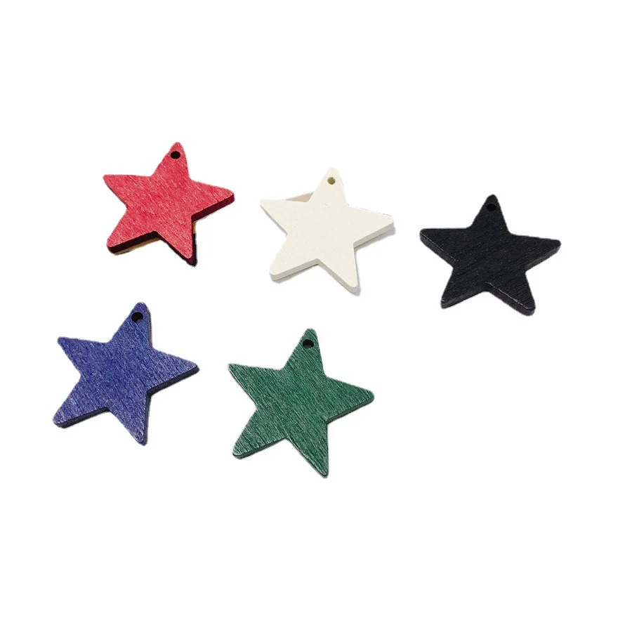 Wholesale Wooden Fivepointed Star Earrings Jewelry Accessories Handmade - Image 5