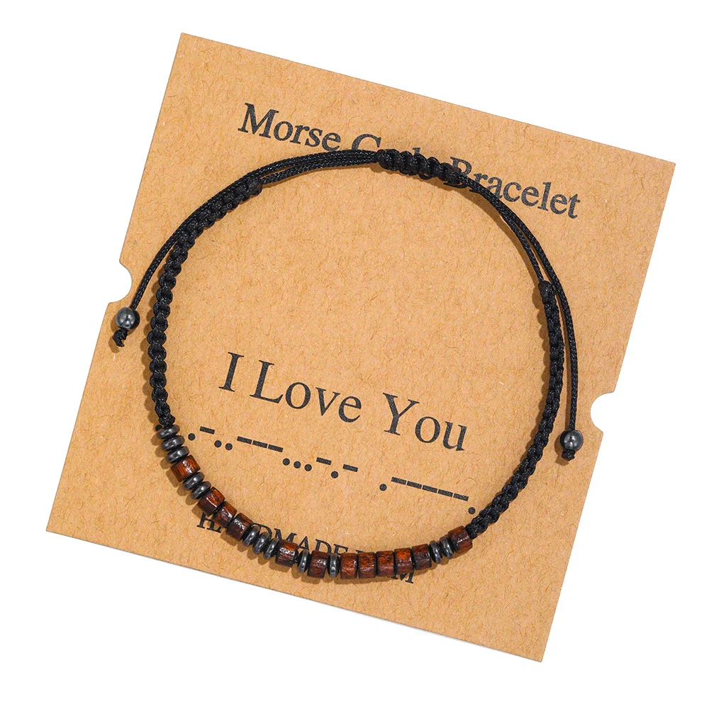 Wholesale Woven Bracelet Geometric Wood Handmade Unisex Fashion - Image 2