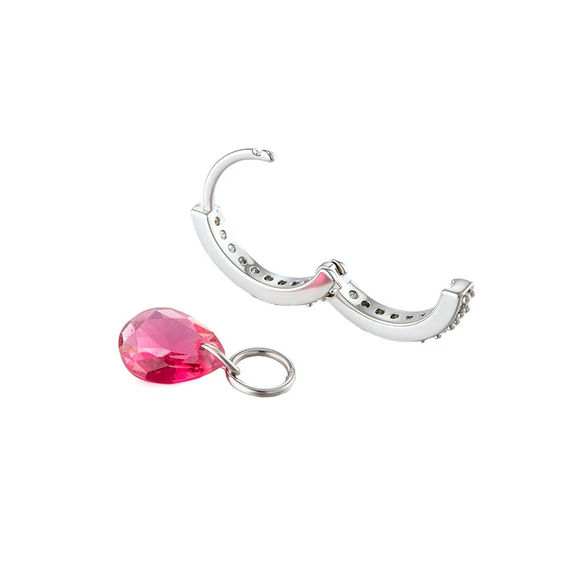 Wholesale Zircon Drop Shape Pendant Earrings Sweet Style High Quality For Women - Image 2