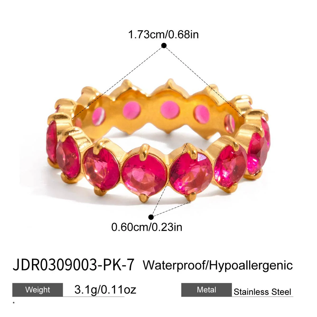 Wholesale Zircon Geometric Stainless Steel Electroplated Ring Women's Jewelry - Image 17