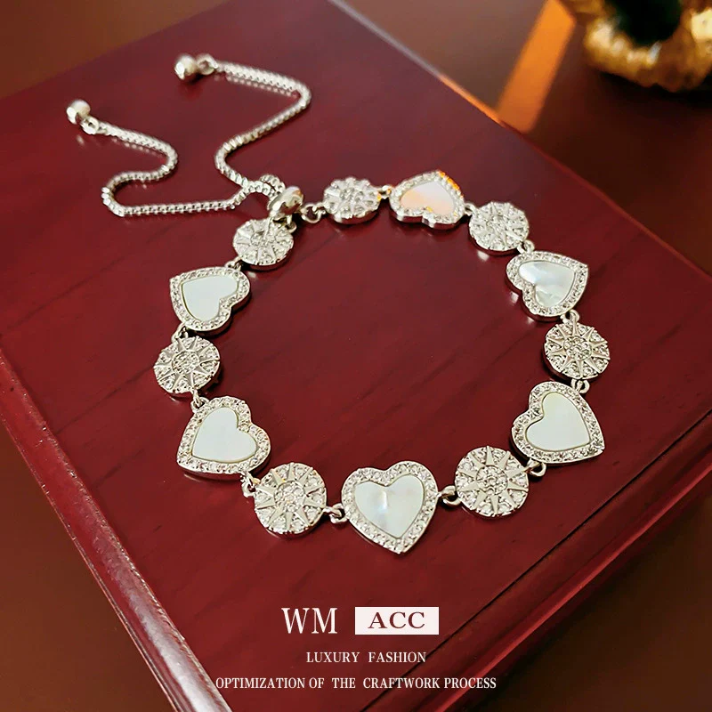 Wholesale Zircon Heart Fashion Electroplated Women's Bracelet