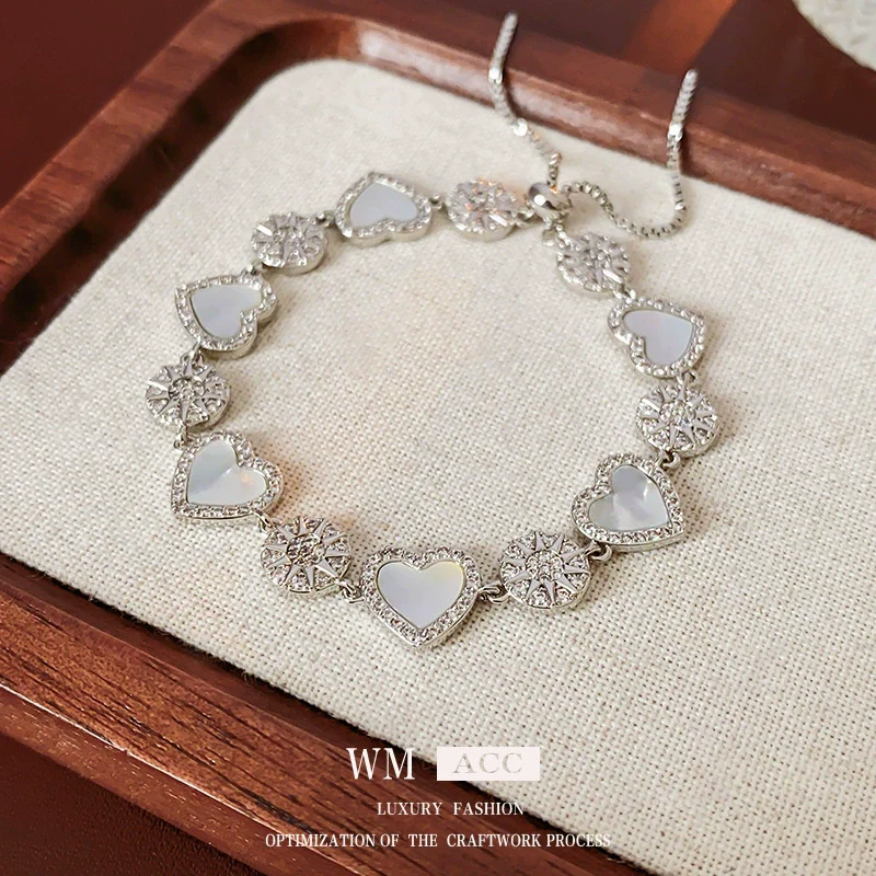 Wholesale Zircon Heart Fashion Electroplated Women's Bracelet - Image 3