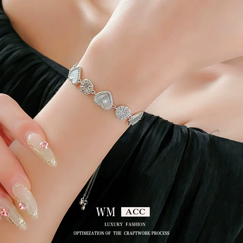 Wholesale Zircon Heart Fashion Electroplated Women's Bracelet - Image 4